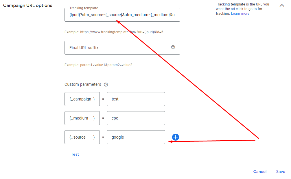 campaign url user defined tracking parameters